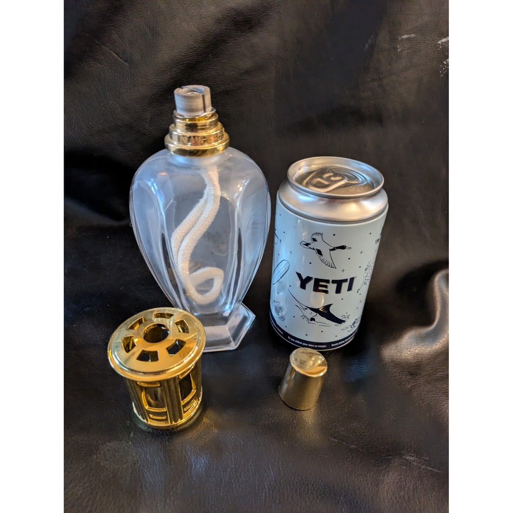 Lampe Berger Paris Clear Frosted Glass Catalytic Fragrance Lamp Gold Tone Cap